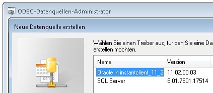 Connect to Oracle via ODBC using the InstantClient (creating an ODBC data source)